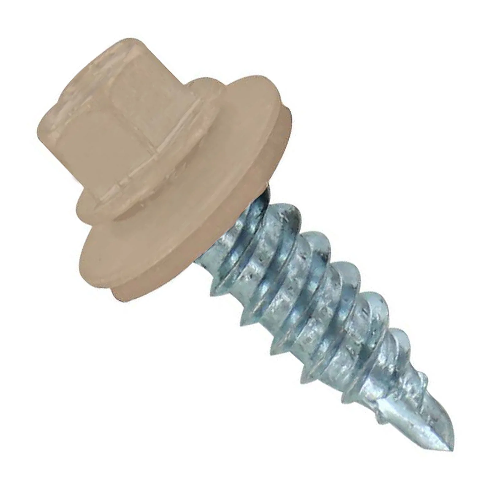 ST Fastening #12 x 3/4" Kwikseal Woodbinder Metal Roofing Stitch Screw - Light Stone, Pkg 250
