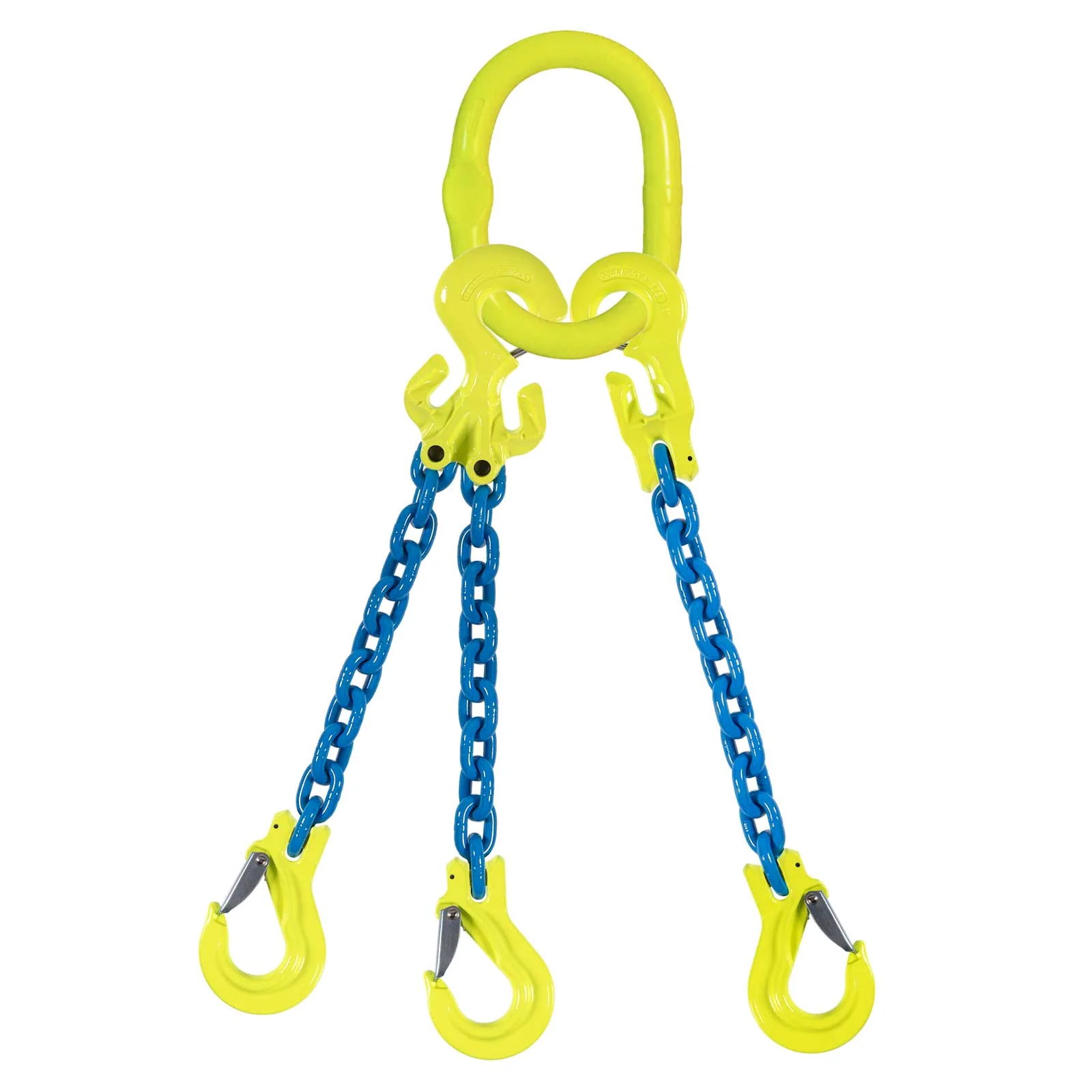 3/8" x 5' Adjustable 3 Leg Chain Sling w/ Gunnebo Chain and Sling Hooks - Grade 100