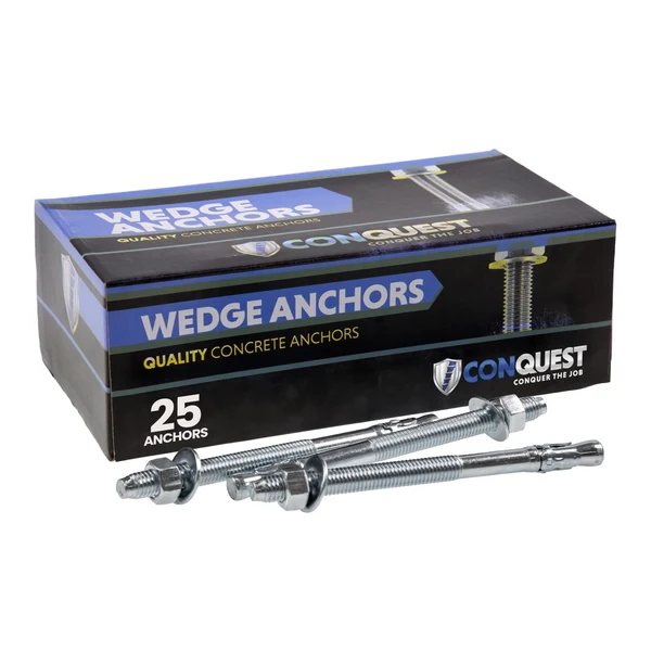 1/2" x 7" Conquest Wedge Anchors - 304 Stainless Steel, Pkg 25
