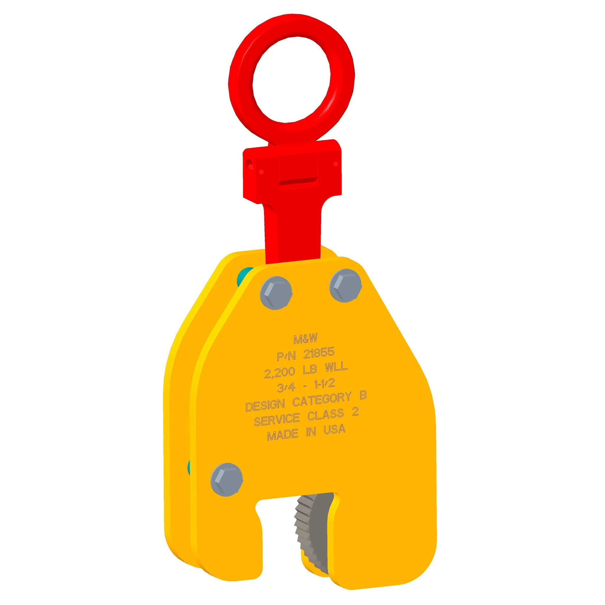 M&W 5.5 Ton Hinged Vertical Plate Clamp | 3.0 - 4.5 Jaw | 22690