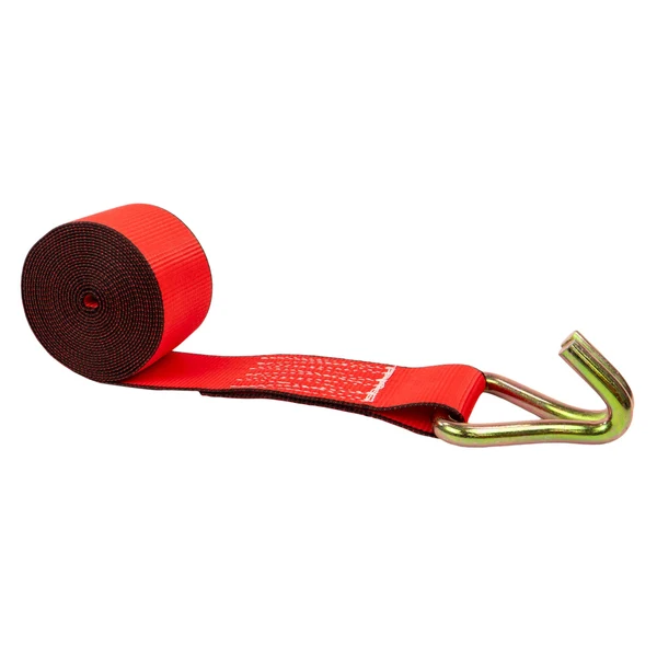 3" X 30' Winch Strap with Wire Hook | Red