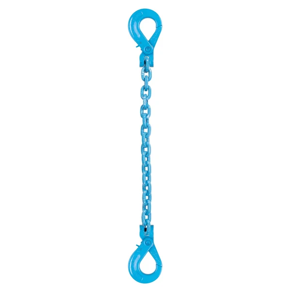 9/32" x 18' Pewag Single Leg Chain Sling w/ Self-Locking & Self-Locking Hooks - Grade 120