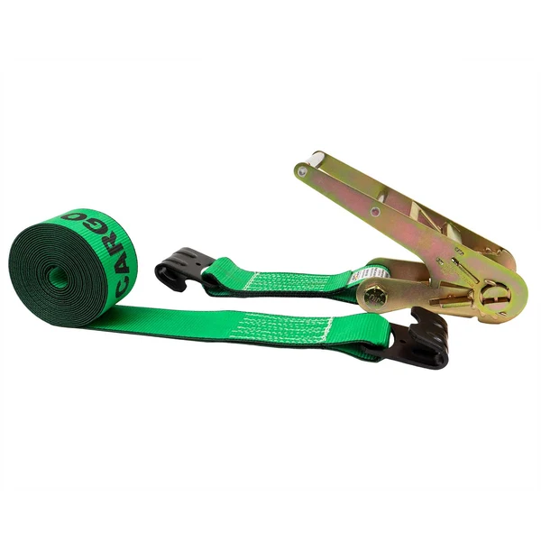3" x 30' Ratchet Strap with Flat Hooks | Green