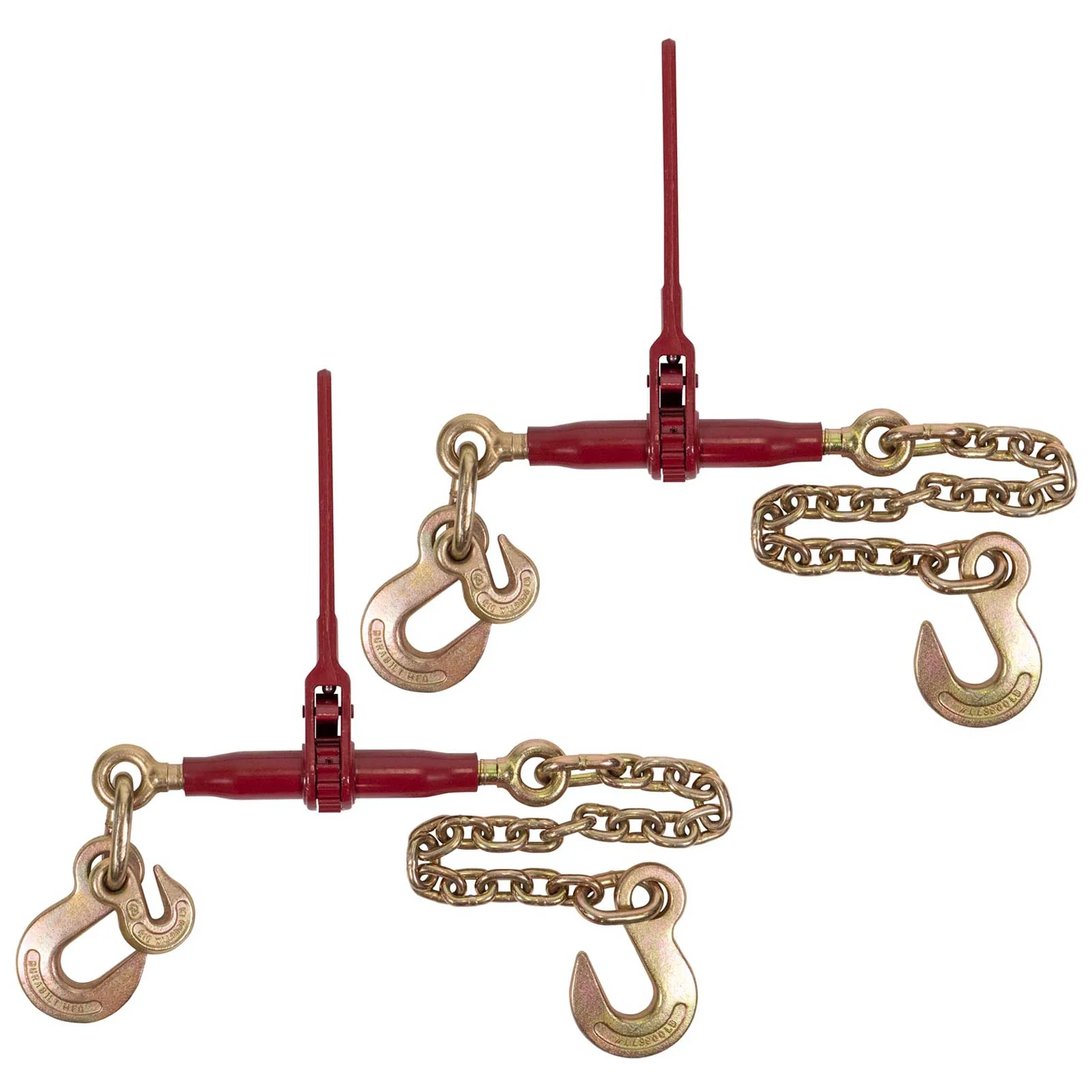 3/8" Grab Hook & 1/2" Sling Hook & 2' G100 CE w/ 1/2" Sling Hook - Durabilt Pro-Bind Ratchet Binder - 2-Pack