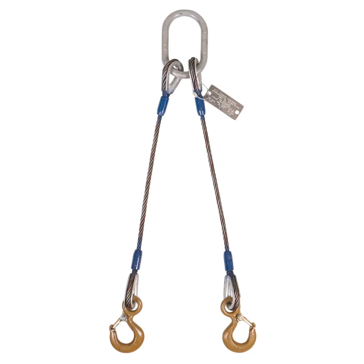 1/4" x 12' 2-Leg Wire Rope Bridle Sling with Crosby Eye Hooks | Domestic