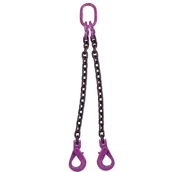 1/2" x 18' 2 Leg Chain Sling w/ Self-Locking Hooks - Grade 100