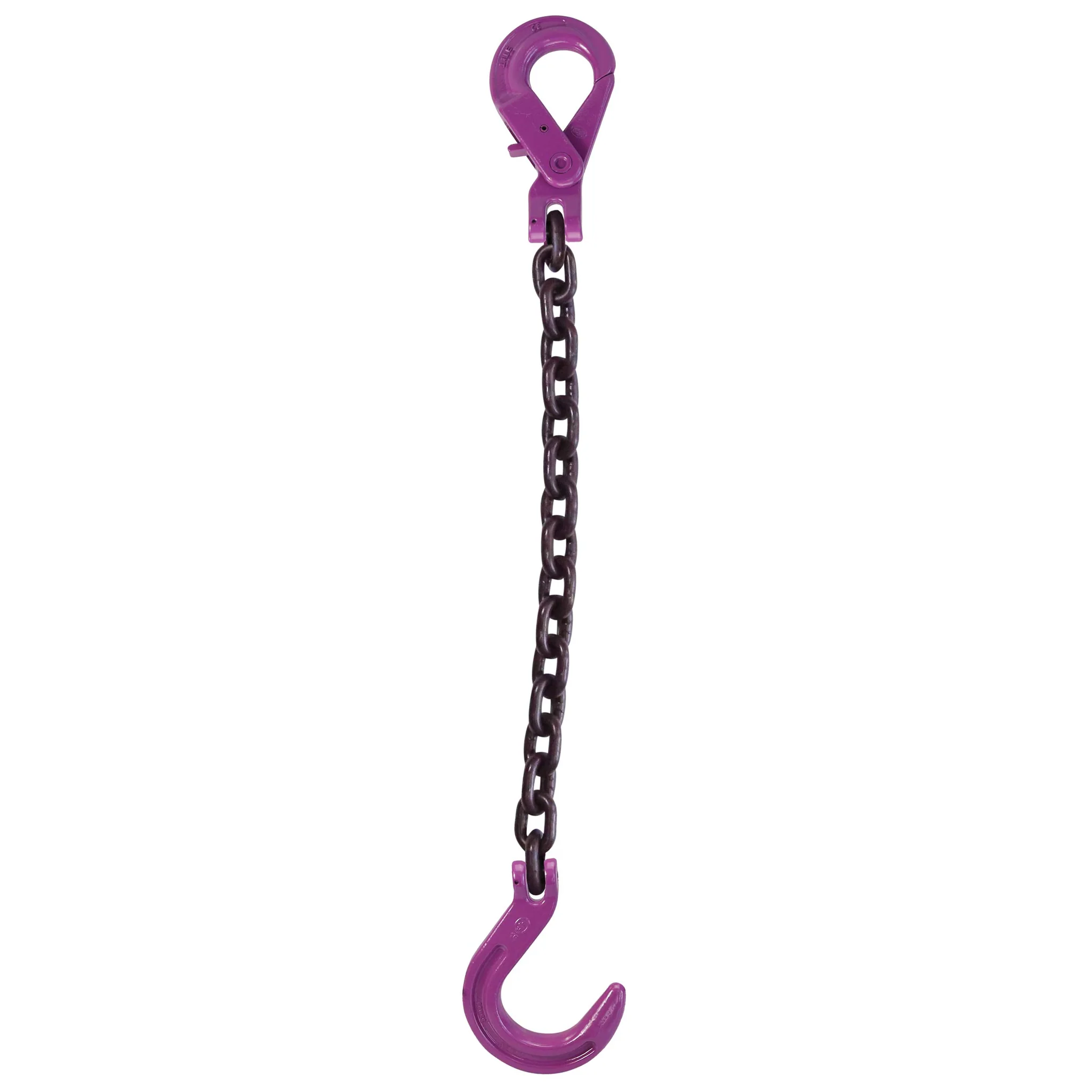 1/2" x 5' Single Leg Chain Sling w/ Self-Locking + Foundry Hooks - Grade 100