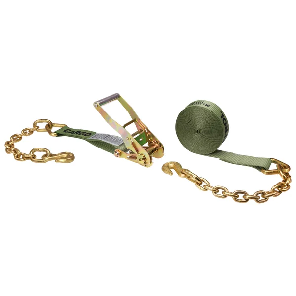 2" x 27' Ratchet Strap with Chain Extension | Olive Drab
