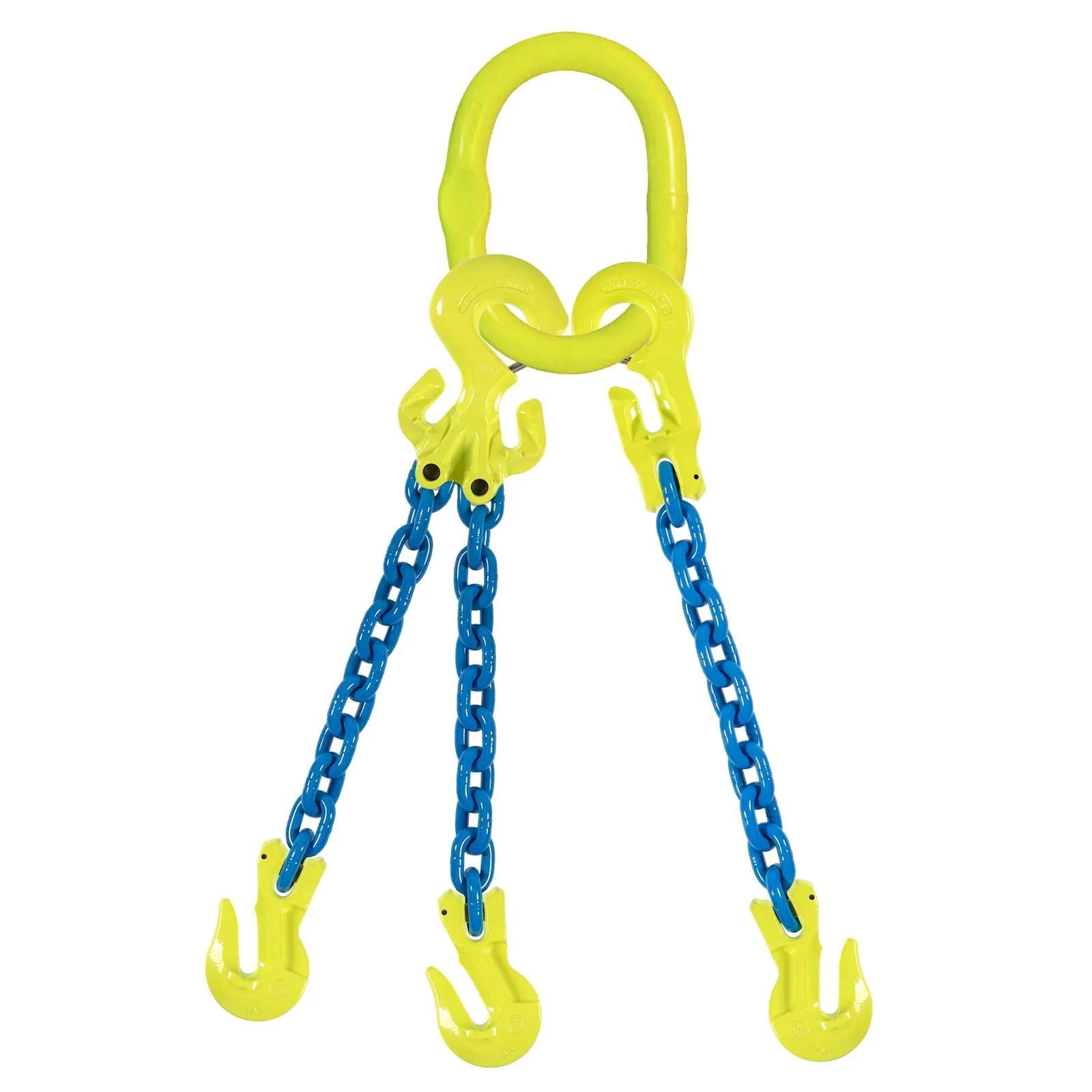 1/2" x 20' Adjustable 3 Leg Chain Sling w/ Gunnebo Chain and Grab Hooks - Grade 100