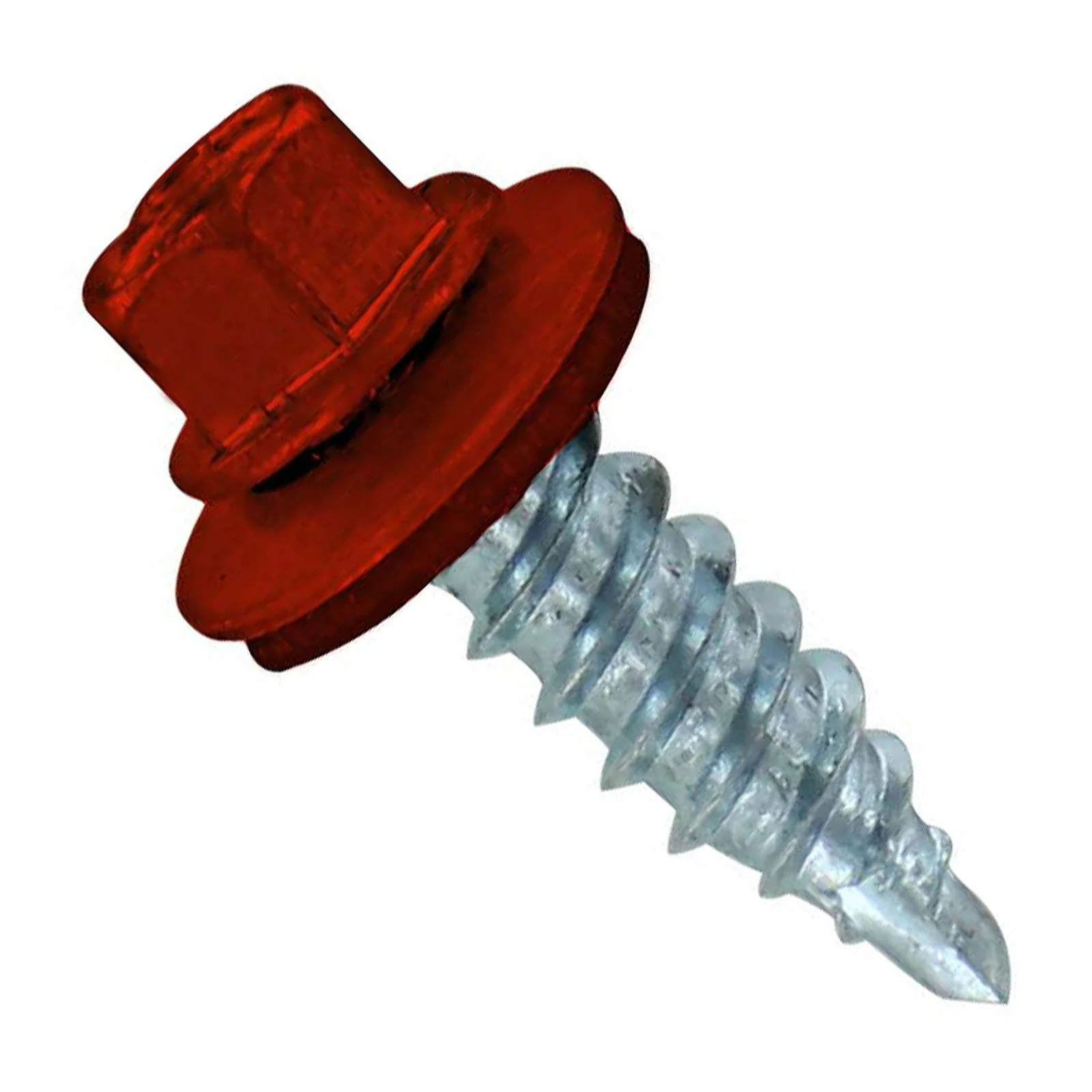 ST Fastening #12 x 3/4" Kwikseal Woodbinder Metal Roofing Stitch Screw - Rustic Red, Pkg 250