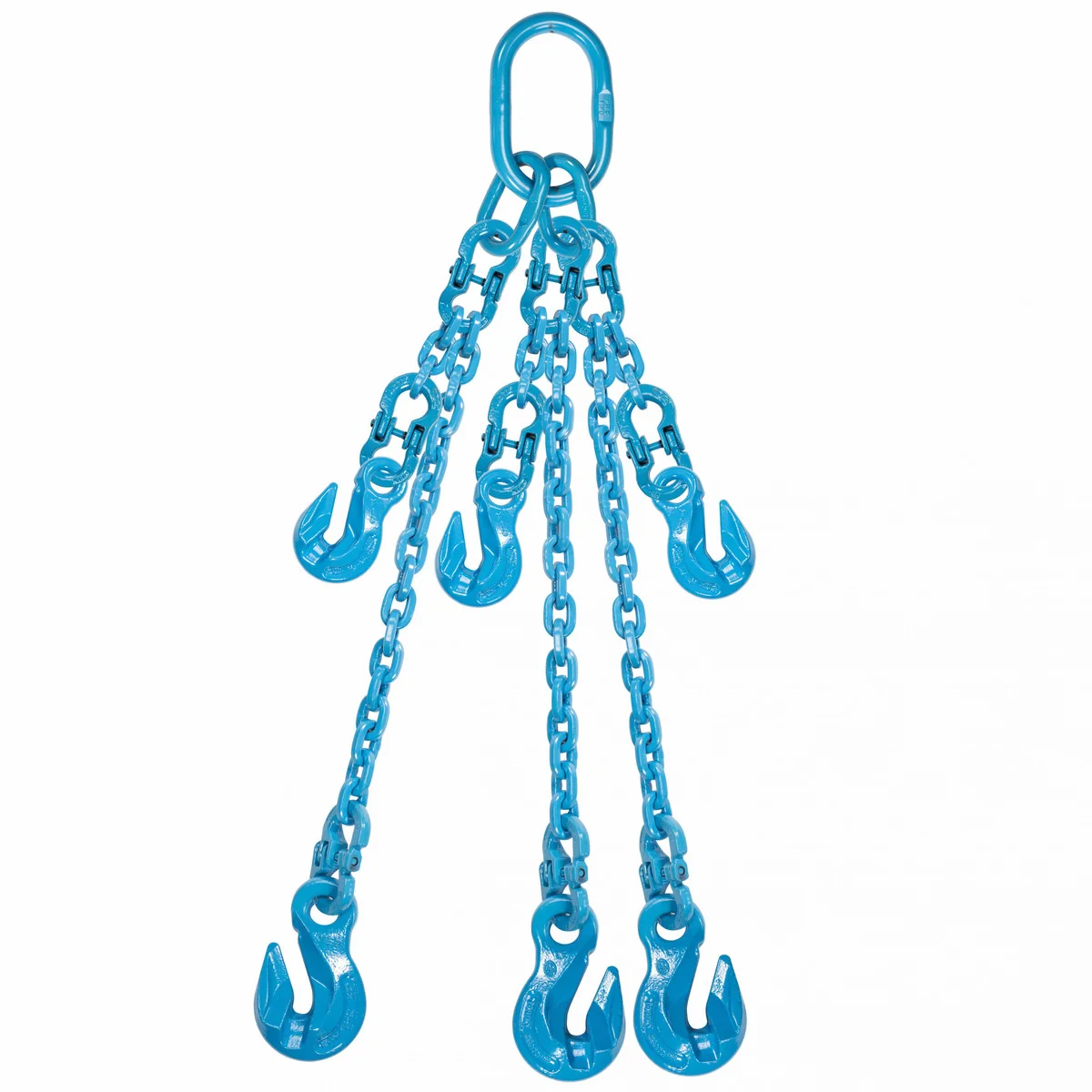 9/32" x 15' Pewag Adjustable 3 Leg Chain Sling w/ Grab Hooks - Grade 120