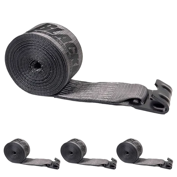BlackLine 4" x 27' Winch Strap with 20,000 lb Flat Hook | 4-Pack