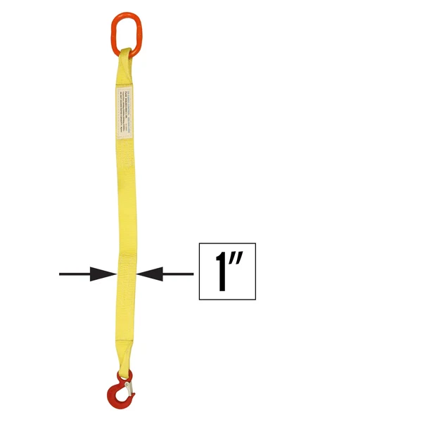 1"x4' (2 ply) Single Leg Nylon Sling w/ Master Link & Sling Hook