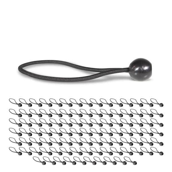 6'' Black Ball Bungees (bundle of 100)