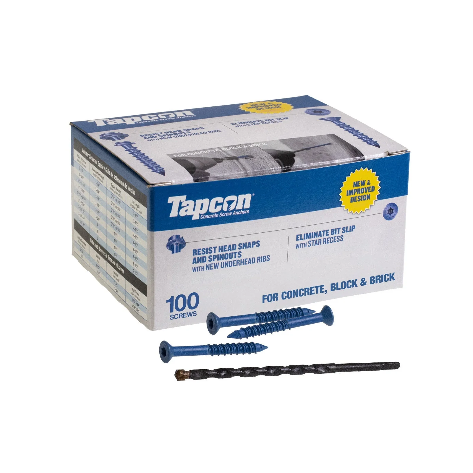 Tapcon 3/16" x 1-3/4" Blue Concrete Screw, Star Flat Head - Climaseal | Qty. 100