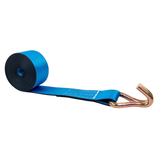 3" X 20' Winch Strap with Wire Hook | Blue