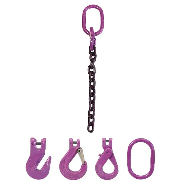 9/32" x 3' Single Leg Chain Sling w/ Sling Hook - Grade 100