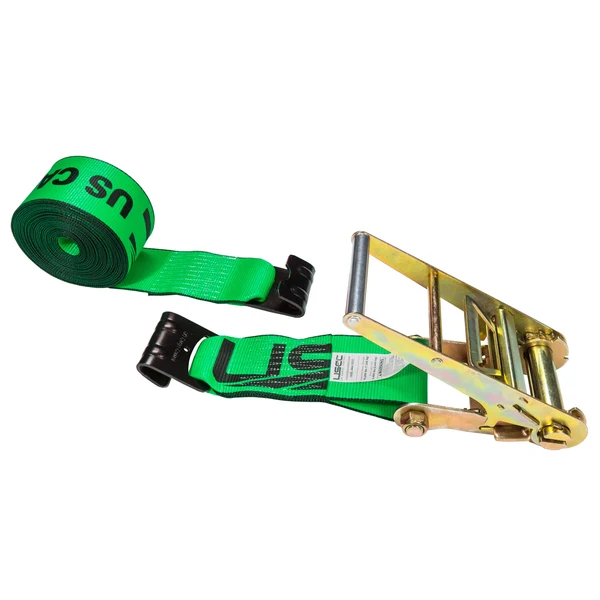 4" x 30' Ratchet Strap with Flat Hooks | Green