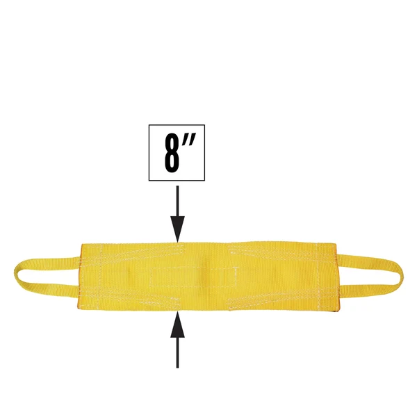 Nylon Lifting Sling - Attached Eye Wide - 8" x 4' - 1-ply