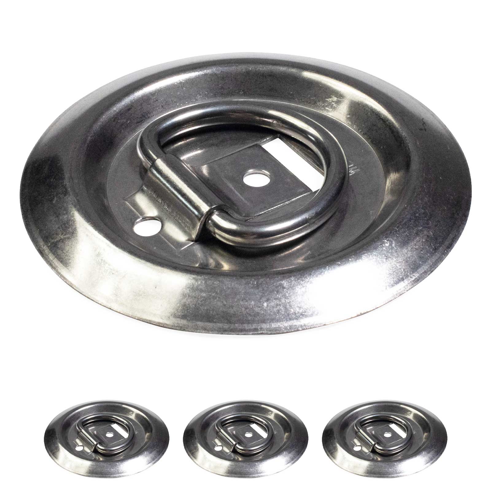 Bolt-On Flush-Mount D-Ring - 316 Stainless Steel - 800 lbs. BS | 4-Pack