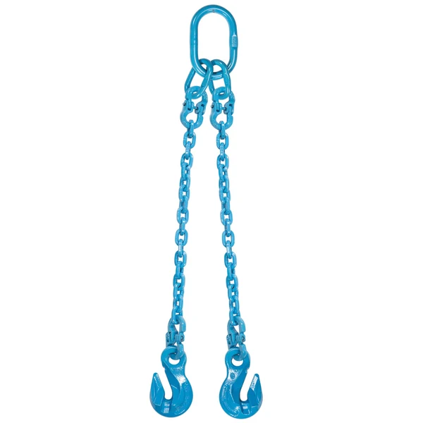 9/32" x 8' Pewag 2 Leg Chain Sling w/ Grab Hooks - Grade 120