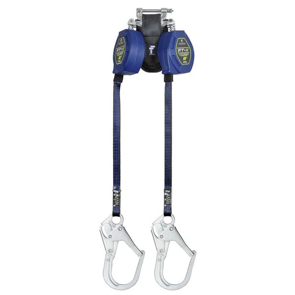 FallTech EdgeCore FT-X LE 8' Self-Retracting Lifeline | Twin-Leg | Swivel Rebar Hooks | 84108TP3