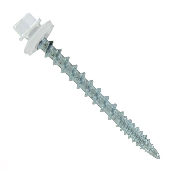 ST Fastening #10 x 2" Kwikseal Woodbinder Metal Roofing Screw - Bright White, Pkg 250