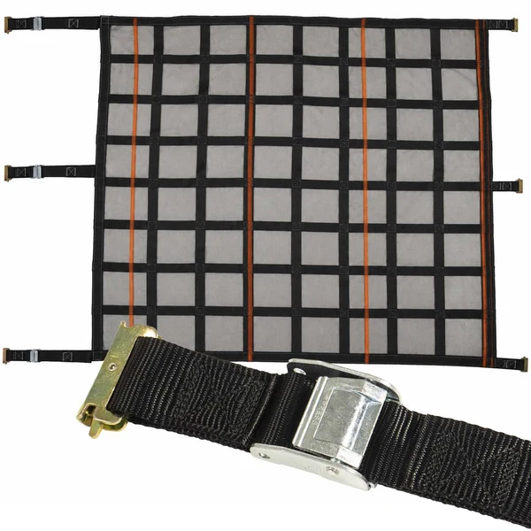 82" x 82" Heavy-Duty Cargo Net with Mesh Lining | Cam Buckles & E-Track Fittings