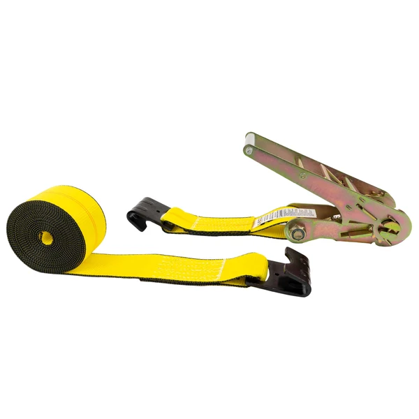3" x 30' Ratchet Strap with Flat Hooks | Yellow