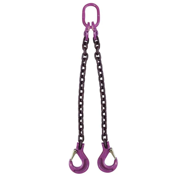 5/8" x 4' 2 Leg Chain Sling w/ Sling Hooks - Grade 100