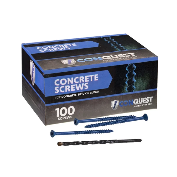 3/16" x 3-3/4" Conquest T-25 Flat Head Concrete Screw, Pkg 100