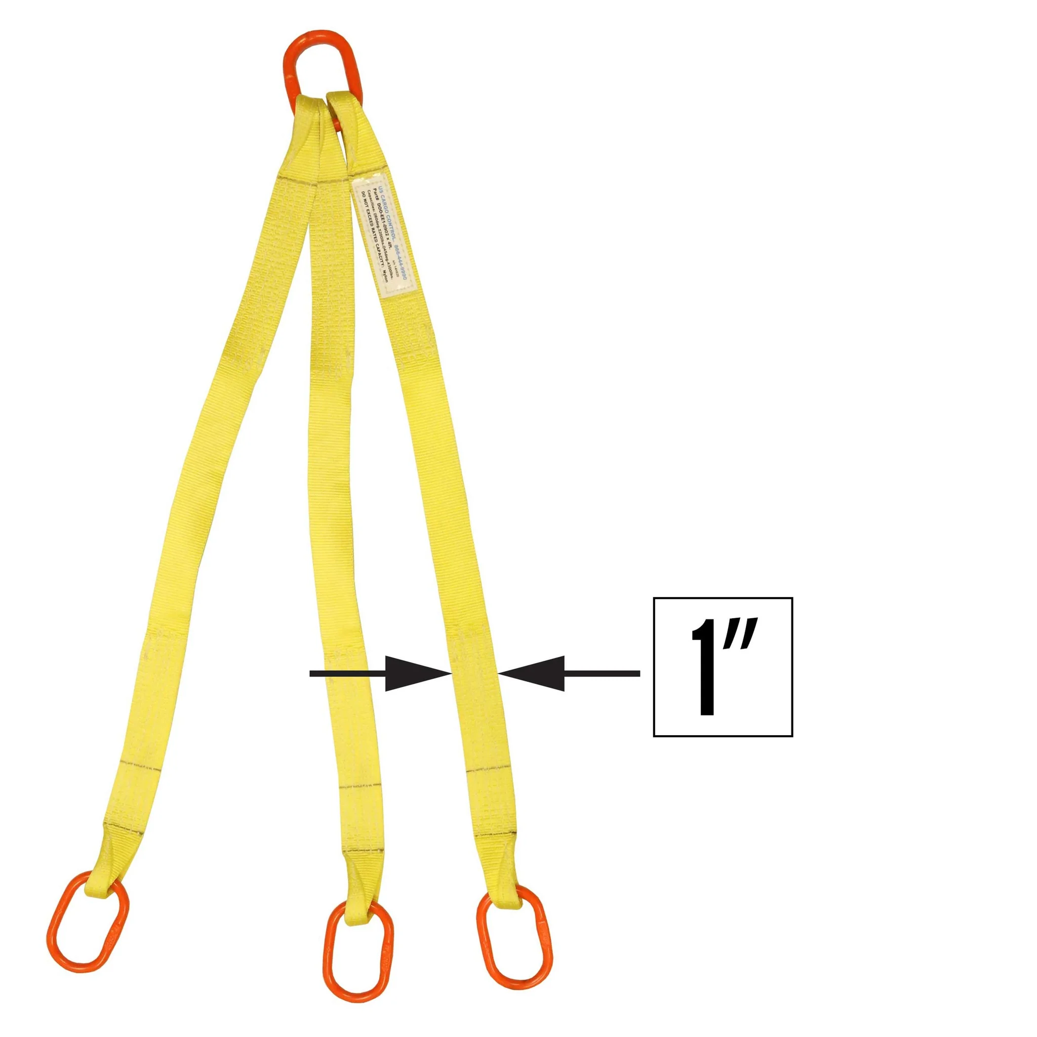 1"x10' (1 ply) Triple Leg Nylon Sling w/ Master Link Both Ends