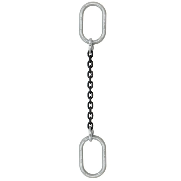 5/8" x 10' Domestic Single Leg Chain Sling with Crosby Oblong Master Links - Grade 100