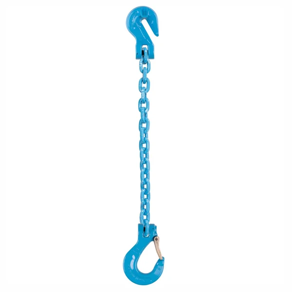 9/32" x 18' Pewag Single Leg Chain Sling w/ Grab & Sling Hooks - Grade 120