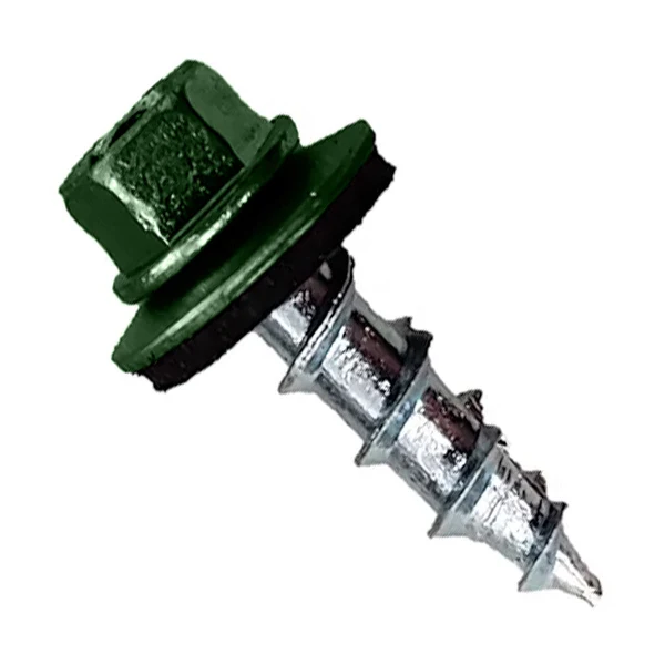 ST Fastening #12 x 3/4" Type 17 Woodbinder Metal Roofing Screw For OSB - Forest Green, Pkg 250