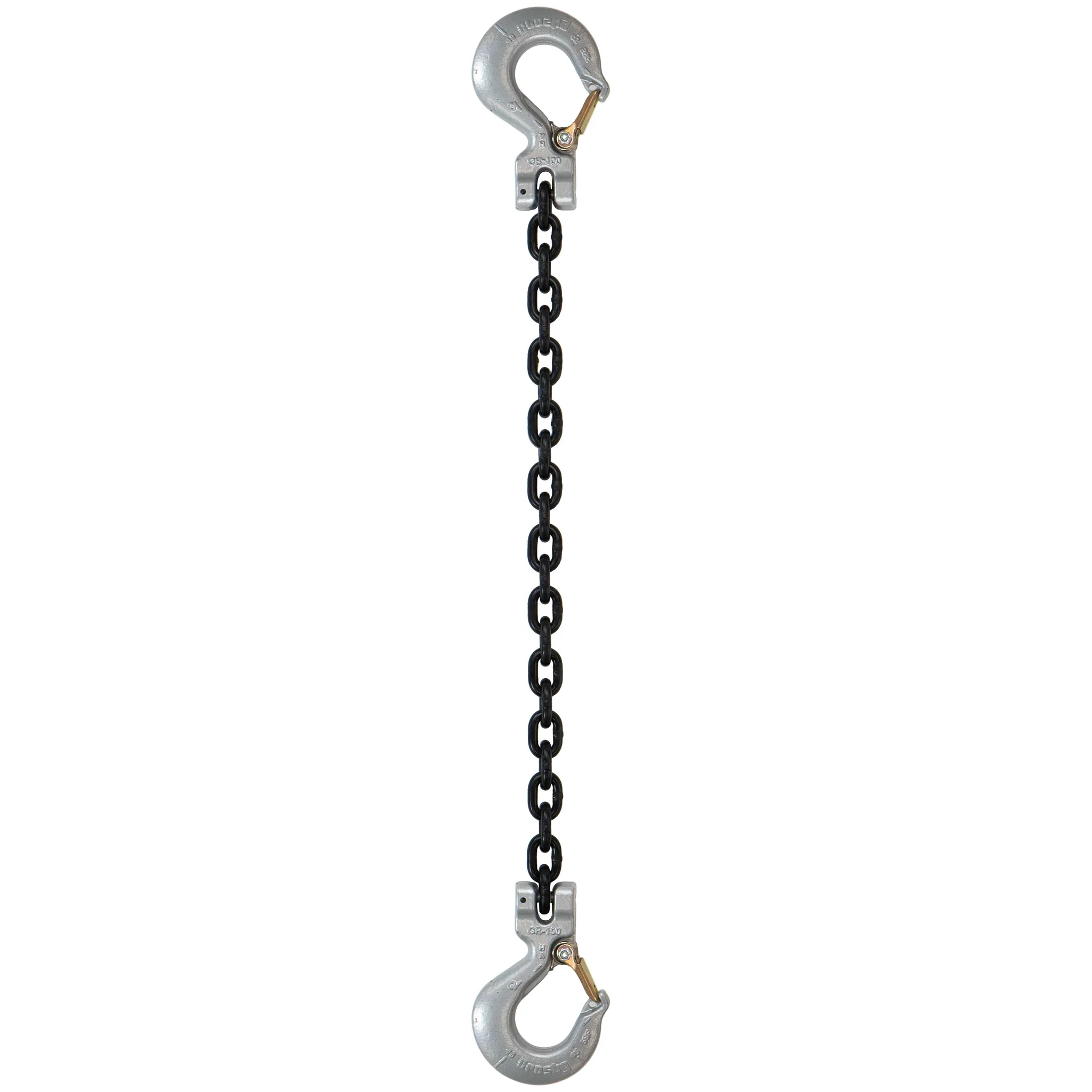 5/16" x 16' Domestic Single Leg Chain Sling with Crosby Sling & Sling Hooks - Grade 100