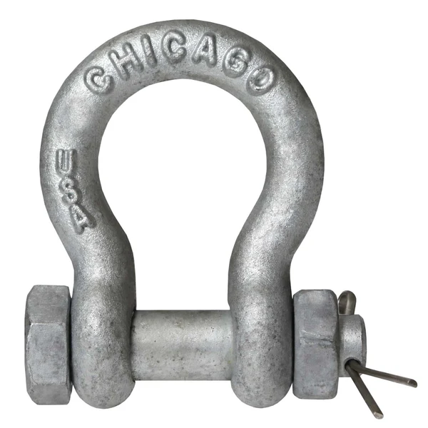 Bolt Type Anchor Shackle - Chicago Hardware - 1-1/4" Galvanized Steel - 12 Ton