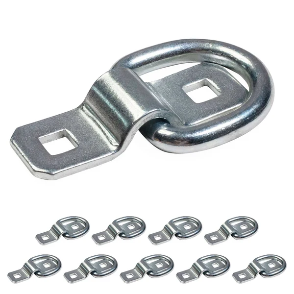 1-1/2" Bolt-On D-Ring with Mounting Bracket - Galvanized - 6,000 lbs. BS | 10-Pack