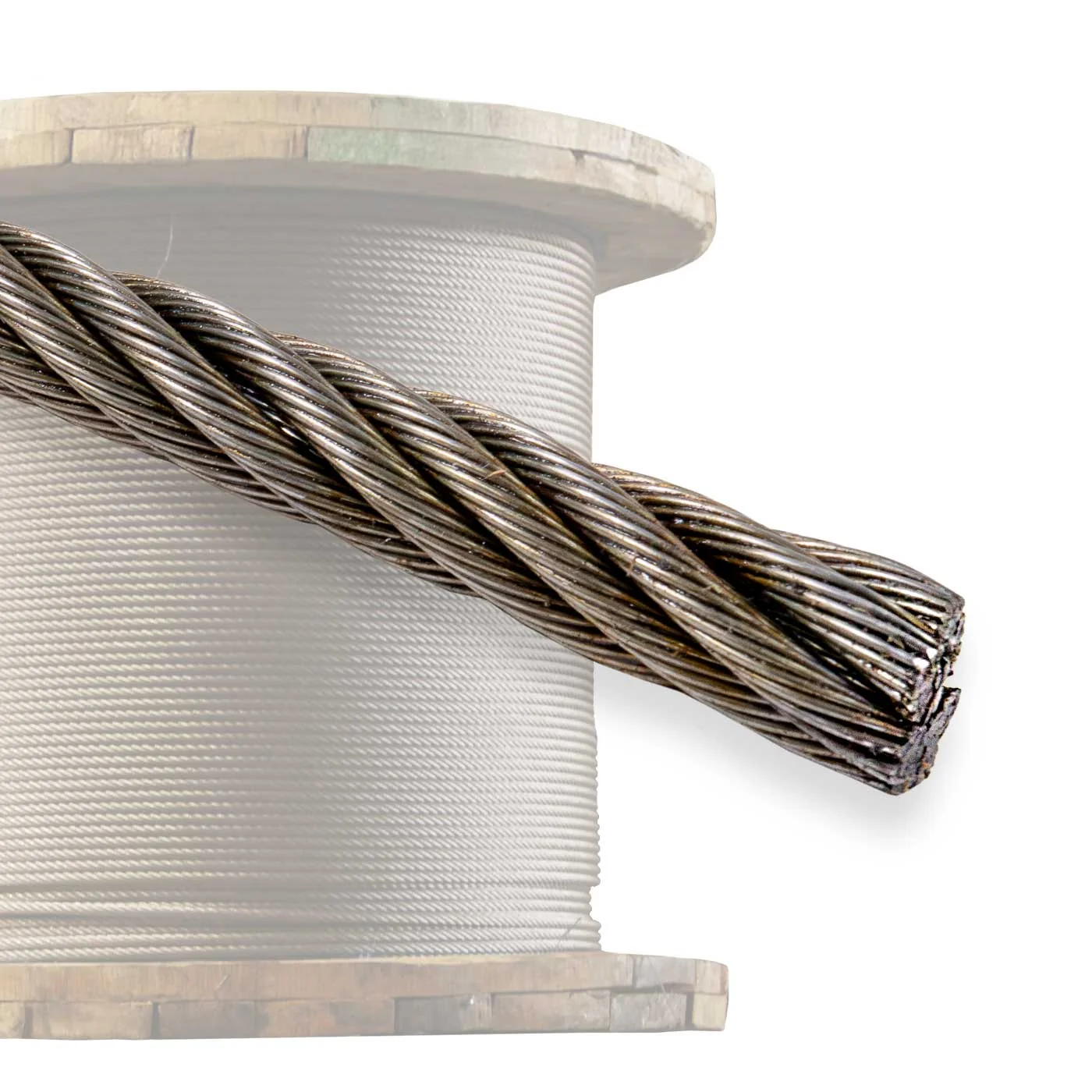 1/2" 6x19 Bright Wire Rope - EIPS IWRC | 500' Coil