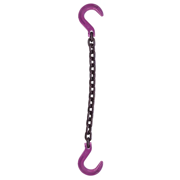 1/2" x 20' Single Leg Chain Sling w/ Foundry & Foundry Hooks - Grade 100