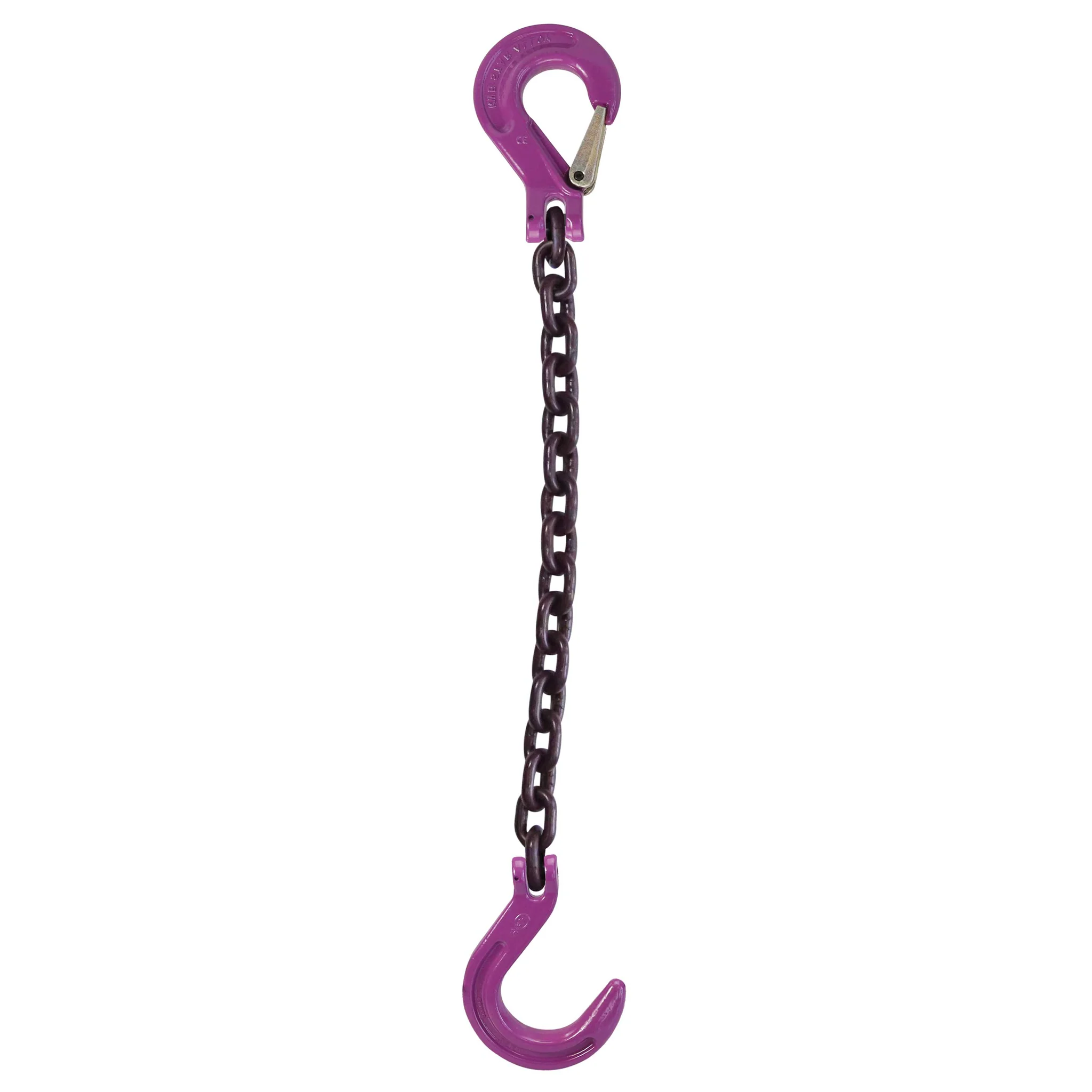 5/16" x 14' Single Leg Chain Sling w/ Sling & Foundry Hooks - Grade 100