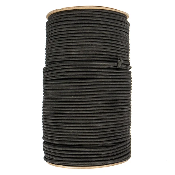 3/16''-5mm Black Polyester Shock Cord - Spool (500')