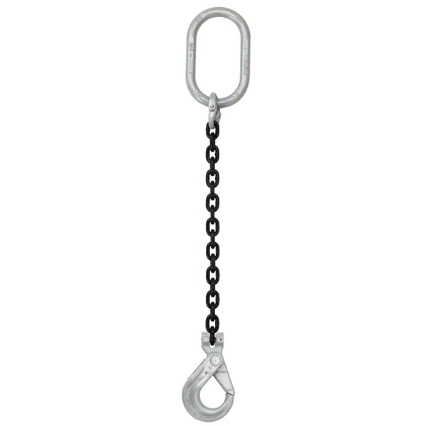 5/16" x 18' Domestic Single Leg Chain Sling with Crosby Self-Locking Hook - Grade 100