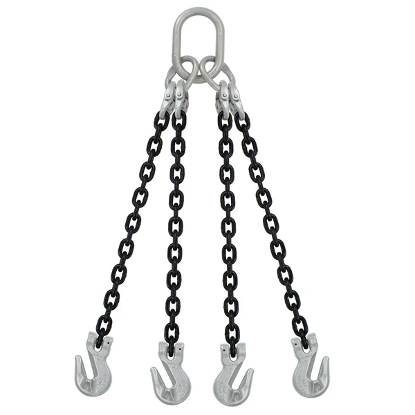 5/16" x 4' Domestic 4 Leg Chain Sling with Crosby Grab Hooks - Grade 100