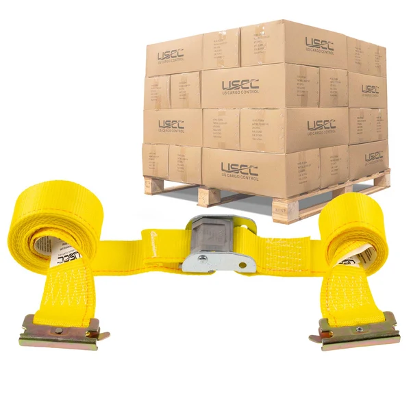 2" x 12' Yellow E-Track Cam Buckle Strap | 1200-Pack (Pallet)