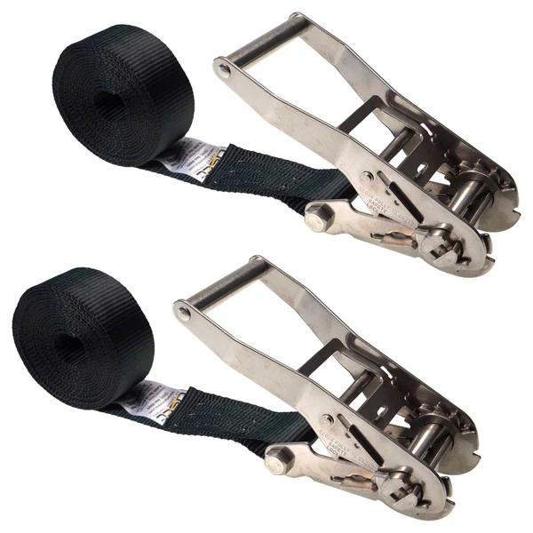 2" x 20' Heavy-Duty Endless Ratchet Strap | Black | 2-Pack