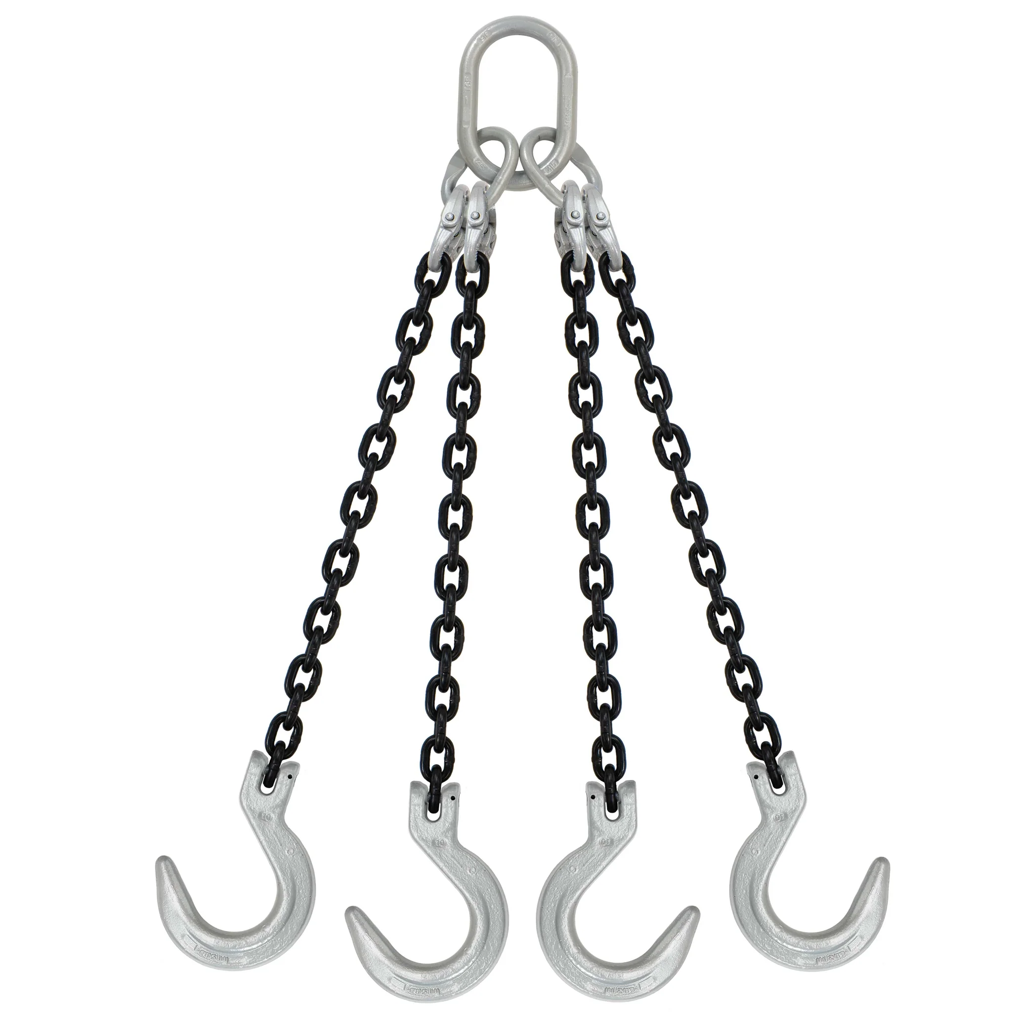 5/16" x 14' Domestic 4 Leg Chain Sling with Crosby Foundry Hooks - Grade 100