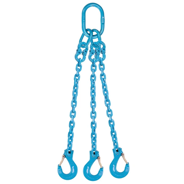 1/2" x 10' Pewag 3 Leg Chain Sling w/ Sling Hooks - Grade 120