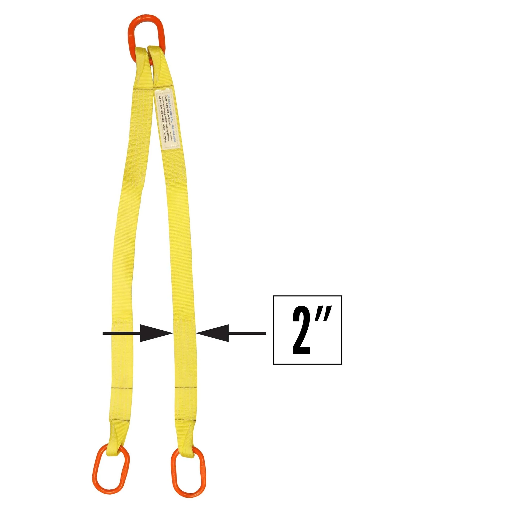 2"x3' (2 ply) Double Leg Nylon Sling w/ Master Link Both Ends