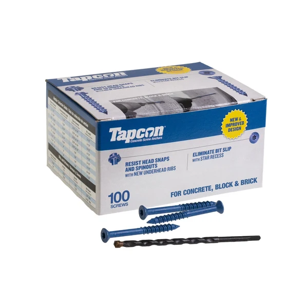 Tapcon 3/16" x 2-1/4" Blue Concrete Screw, Star Flat Head - Climaseal | Qty. 100